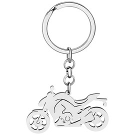 NEWEI Gifts for Bicycle Enthusiasts Cute Road Bike Keychain Motorcycle Bicycle Jewelry Charms for Women Girls Car Accessories (Motorcycle Silver Plated)