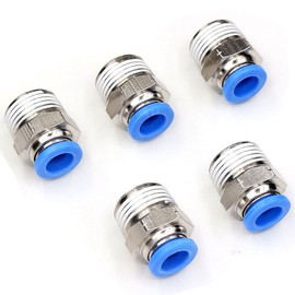 CEKER 8mm to 3/8" NPT Male Thread Push to Connect Fittings Air Line Fittings Quick Connect Air Bag Fittings Pneumatic Fitting Tube Fittings 2Packs