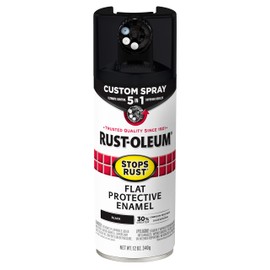 Rust-Oleum 376855 Stops Rust Custom Spray 5-in-1 Spray Paint, 12 oz, Flat Black, (Pack of 1)