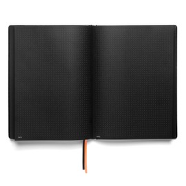 Notsu Dotted Black Paper Journal | B5 Bullet Dot Grid Notebook with 160 Black Pages of Thick 150gsm Paper, Vegan Leather Hardcovers