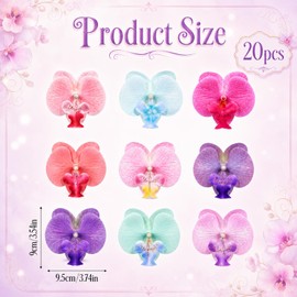 20PCS Fabric Butterfly Orchid Flower Heads for DIY Crafts