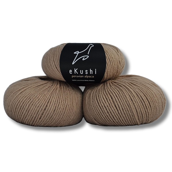 eKushi 100% Baby Alpaca Yarn for Knitting & Crocheting -