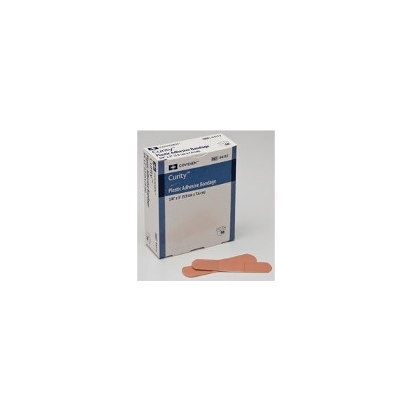 Kendall Curity Adhesive Bandage Strip Plastic 3 L X 3/4