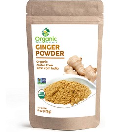 Organic Ginger Powder | 8 oz (226 g) | USDA Organic & Non-GMO Project Verified | Product of India | 100% Raw and Natural | Resealable Bag | SHOPOSR