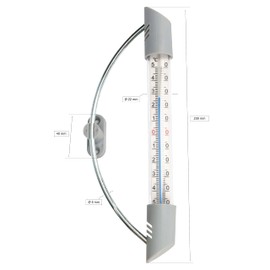 KOTARBAU® Outdoor Thermometer for Windows and Wall Mounting Long Design