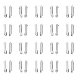 sourcing map 20 Set Double Open Zip Repair Locking Kit #5 Pins for Jacket Coat Two-Way Separating Zippers Silver Tone