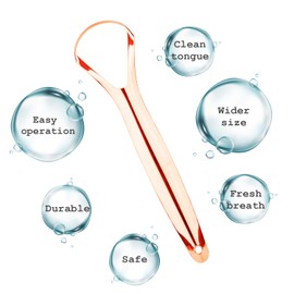 Tang Scraper (2 Pack), Cure Bad Breath (Medical Grade), Stainless Steel Tang Cleaner, 100% BPA Free Metal Tang Scraper Fresh Breath (Seconds by RONAVO