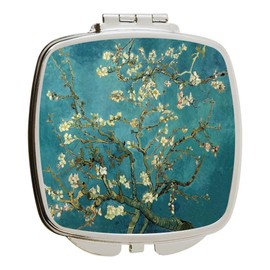 Island Gifting - Vincent Van Gogh Almond Blossoms - Square Compact Mirror - Travel Mirror, Almondblossblue