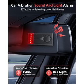 Car Vibration Sound & Light Alarm with Remote, ELECTOP 108dB Automobile Anti-Theft Vibration Alert, Anti-Theft LED Flashing Security Light Wireless Remote Vibration Car Alert Vehicle Security Alarm