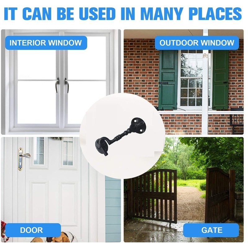 TERF® 200mm Heavy Duty Antique Black Cabin Door Hook and