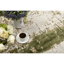 Homeroots 4' X 6' Green Abstract Dhurrie Area Rug