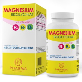 Magnesium Bisglycinate 250 mg with Vitamin B6, B5 and B1 - 60 Capsules