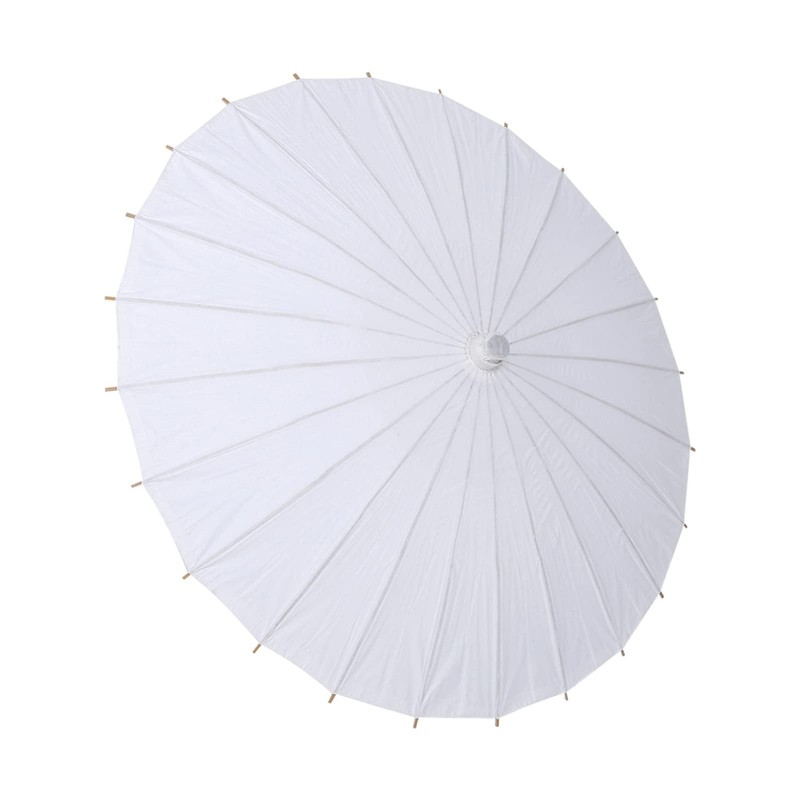 Handmade Oiled Paper Umbrella, White Paper Parasol Umbrella Small White