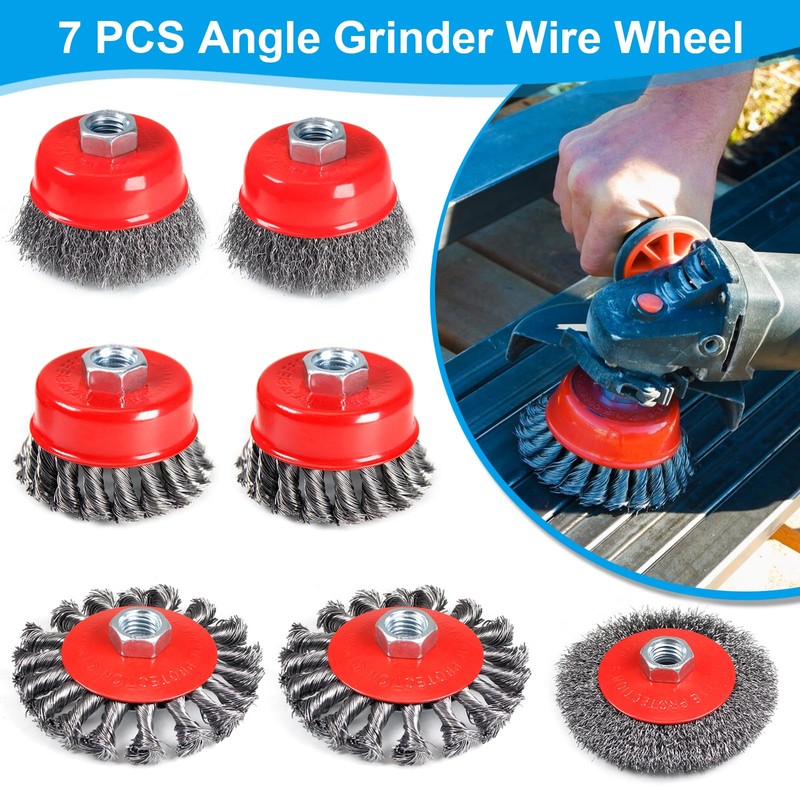 YUEARN 4 1/2" Angle Grinder Wire Wheel Set - 4