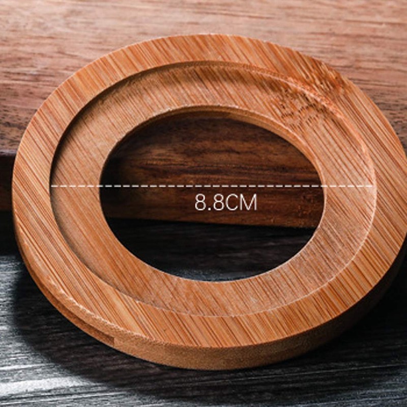 TAMUME 12cm Glass Coffee Dripper with Wooden Support Coffee Filter