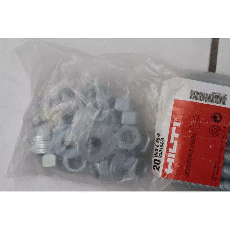 Hilti HAS-E 58-8 # 333194/9 20 Count 5/8X8" Anchor Epoxy