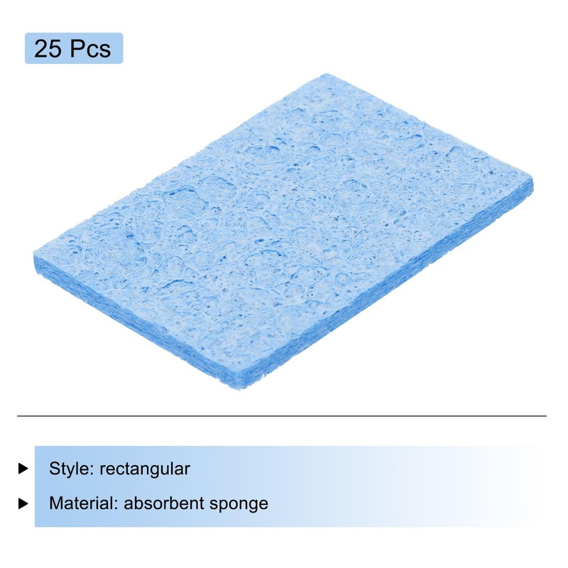sourcing map 25PCS Soldering Sponge 50 x 35mm Rectangle Blue