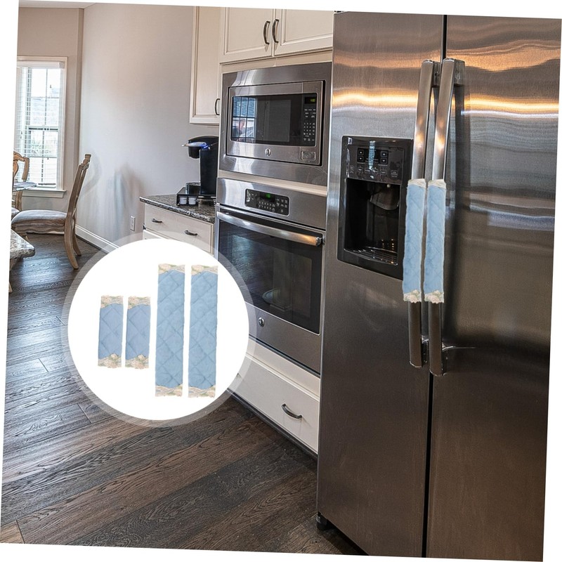 jojofuny Dishwasher Handle Covers 4pcs Refrigerator Handle Covers Soft Washable