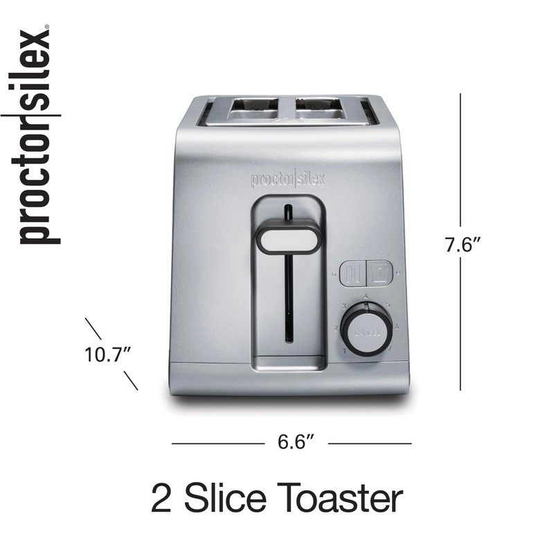 Proctor Silex 2 Slice Toaster with Extra Wide Slots, Sure-Toast