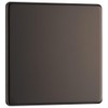 BG Electrical Screwless Single Blank Flat Plate, Black Nickel, FBN94-01