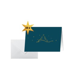 SIGEL DS069 Christmas Card Set with Envelope | A6 Landscape | Pack of 10 "Christmas Tree" | Ideal for Printing