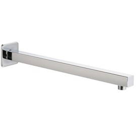 Voolan 20" Square Shower Arm with Flange and Teflon Tape, Extension Shower Head Arm for Bathroom Fixed Shower Head, Solid Stainless Steel, Wall Mounted (Chrome)