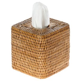 KOUBOO Tissue Box Cover–Tissue Holder, Bathroom, Kitchen, Guest Room – Elegant Decorative Tissue Box Cover, Perfect for Facial Tissues, Cube Boxes, Honey Brown