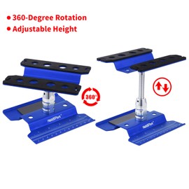 Hobbypark Aluminum RC Car Work Stand Repair Workstation 360 Degree Rotation Lift Or Lower, RC Hex Driver Tools 6-in-1 for 1/10 1/12 1/14 1/16 1/18 Scale (Blue)