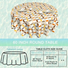 UIUPRO Geometric Circle Round Tablecloth 60 inch,Colorful Cyclic Tiles Circle Table Cloth Polyester Waterproof Stain Wrinkle Free Table Cover for Home Kitchen Dining Party Pinic Patio Outdoor Decor