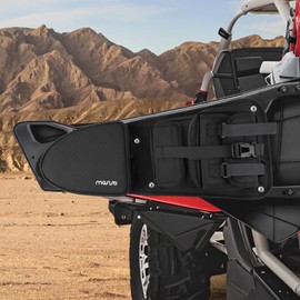 MOSISO 2 Pack Front Door Bags Compatible with Polaris RZR XP 1000/4, Turbo, Turbo S, 900XC, S900, S1000 2014-2023, Waterproof UTV Side Storage Organizer Bags for RZR with Cup Holder & Knee Pad, Black