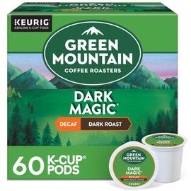 Green Mountain Coffee Dark Magic Decaf, Keurig Single Serve K-Cup Pods, Dark Roast Coffee, 60 Count, (6 Packs of 10)