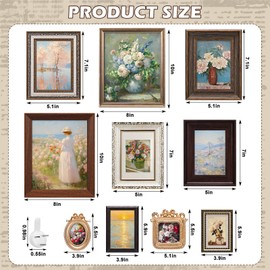 Qunclay 10 Pcs Vintage Picture Frames for Wall or Tabletop Display Ornate French Country Frames Vintage Farmhouse Decor Antique Wall Art Set for Gallery Bedroom Living Room (Classic Style)