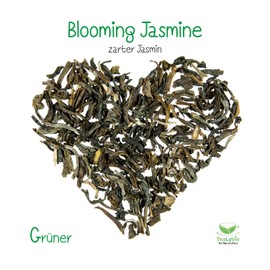 TeaLaVie - Delicate Jasmine Tea with Flowers, 4-Way Flavoured (200 g) Blooming Jasmine - Green Tea Loose Leaves Flavoured China