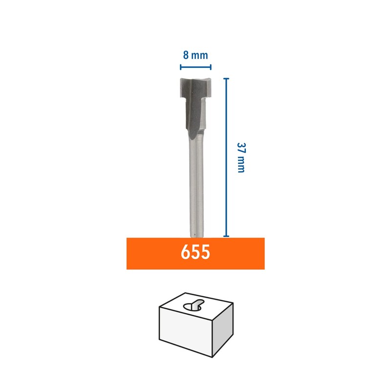 Dremel Accessory 655 Router Bit HSS - 8.0 mm Rotary
