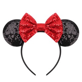 DRESHOW Mouse Ears Bow Headbands Glitter Party Decoration Cosplay Costume for Girls & Women