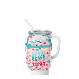 Swig Life Mega Mug Pouch, Water Bottle Bag with Adjustable Strap, Water Bottle Fanny Pack with Zippered Phone Pocket, Holds Travel Essentials, Bottles, Tumbler Accessories (Errbody Beach)