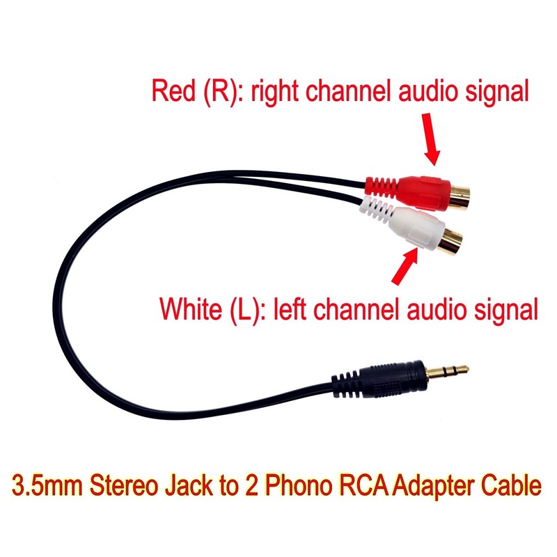 JZK 3.5 mm to 2 RCA Audio Cable, Phono RCA