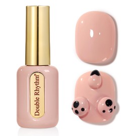 Double Rhythm 0.50 OZ Gel Polish Hema Free Same Color Same Bottle Golden Round Translucent Neutral Natural Milky 15 ML Jelly UV Polish Art DIY at Home (Nude-C1333)