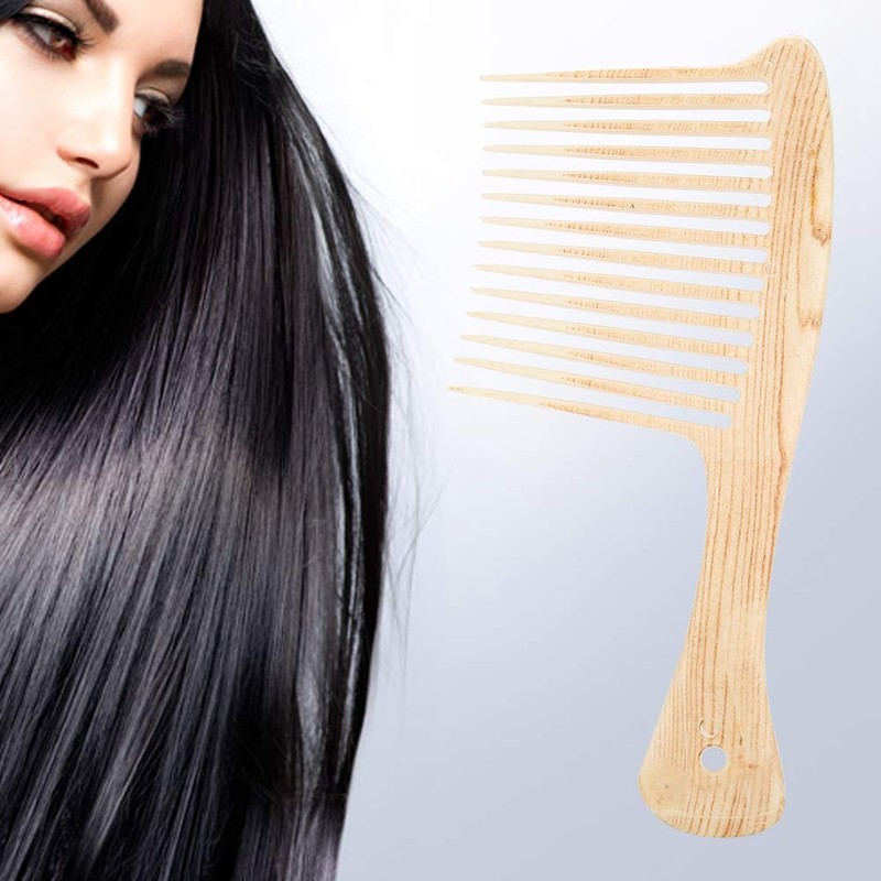Peine para cabello rizado, peine de dientes anchos cepillo desenredante