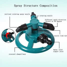 Sprinklers for Yard,Sprinkler,Lawn Sprinkler,Sprinkler Head,Garden Tools,3 Nozzle Irrigation System Garden Irrigation for Garden Lawns, Trees, Shrubs