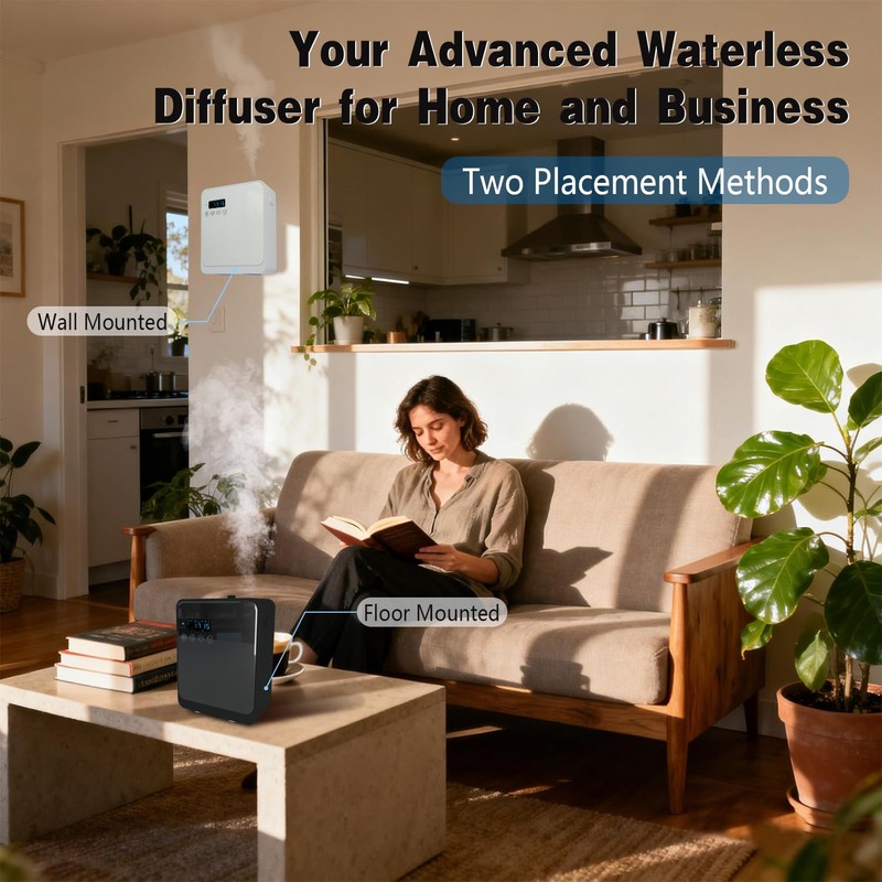 Smart Aroma Diffuser for Home & Business, 240ml Waterless Essential