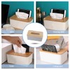 Napkin Case, Removable Bamboo/Wood Cover Plastic Tissue Box Holder Storage