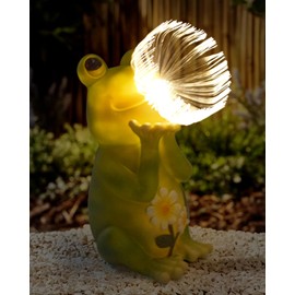 FREECUBE Solar Frog Garden Statue, Frog Garden Statue for Outside Solar Garden Frog with Lights Decor Solar Garden Decor Frog Decorations Garden Decor for Outside