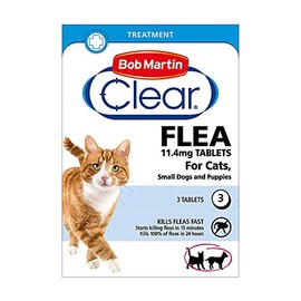 Bob Martin Flea Tablets for Cats, Small Dogs and Puppies Under 11kg | Kills Fleas in 15 Minutes, 3 Tablets (6 Packs)