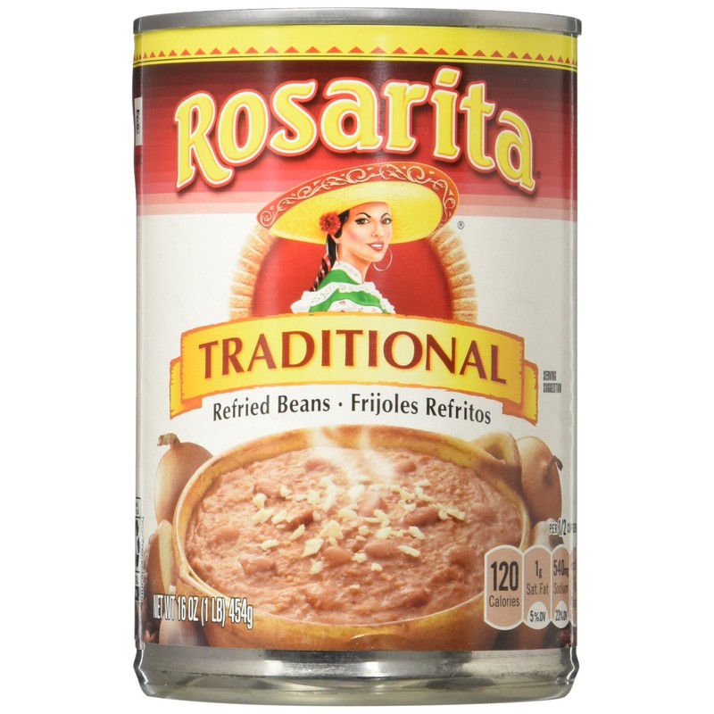 Rosarita Refried Beans 16oz Can (Pack of 12) (Traditional)