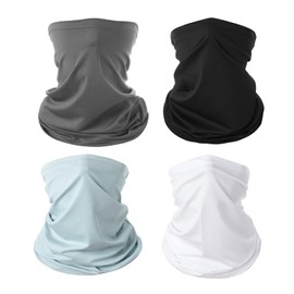 SWYSGS Pack of 4 Multifunctional Scarf Loop Scarf Windproof Winter Loop Scarf Men & Women Neck Warmer Elastic Quick-Drying Ski Mask Warmer for Outdoor Skiing Cycling