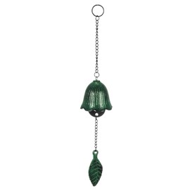 M METERXITY 1-Pack Japanese Wind Chime, Leaf Metal Temple Bell Vintage Wind Chime for Outside/Garden/Patio[Green]