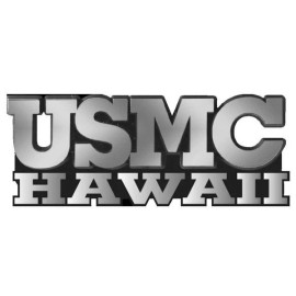USMC MARINE CORPS  HAWAII 4" USA MADE CAR CHROME EMBLEM MEDALLION