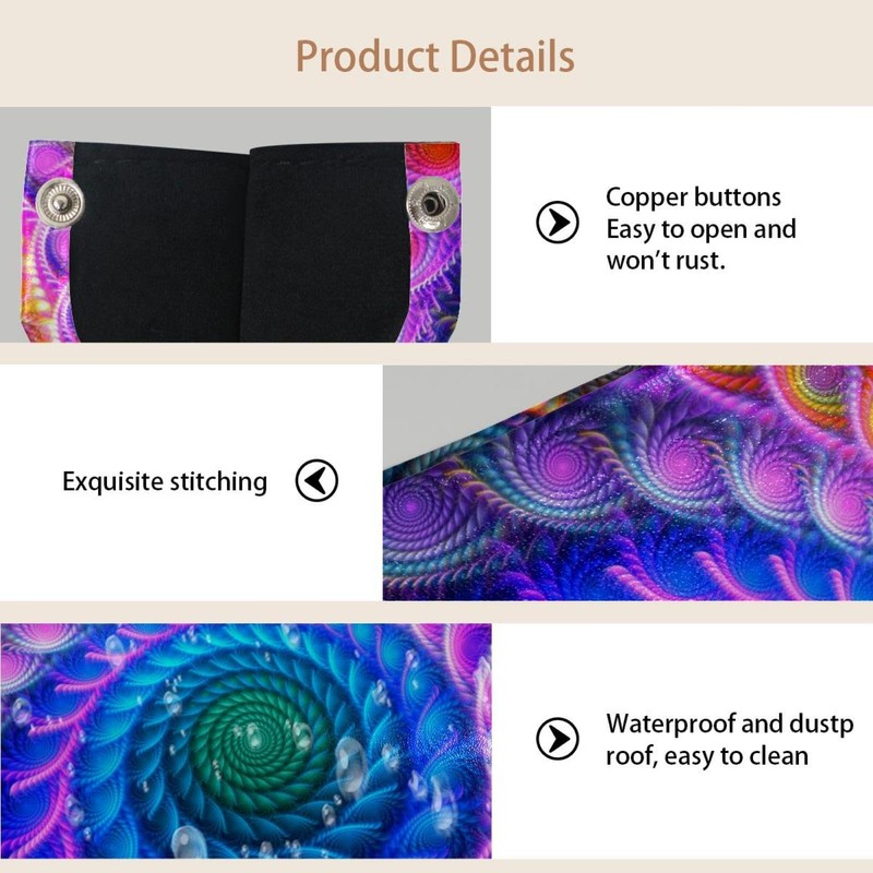 2 Pack Tissue Box Cover Holder, Peacock Feather Trippy Rectangle