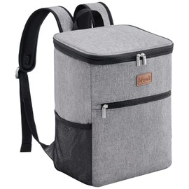 Lifewit 24L (30-Can) Soft Cooler Backpack with Hard Liner, Large Insulated Picnic Lunch Backpack Soft-Sided Cooling Bag for Camping/BBQ/Family Outdoor Activities (Grey)